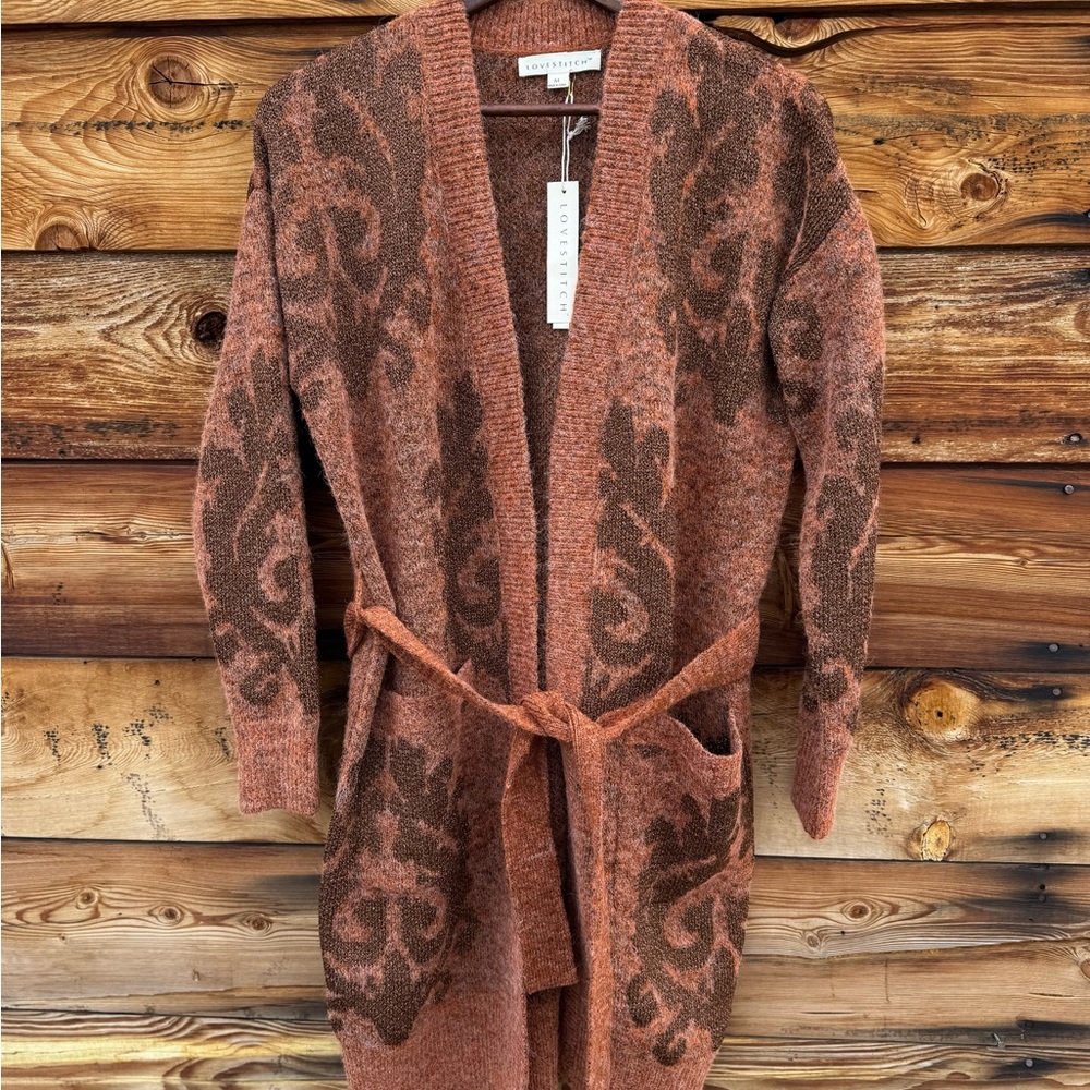 Women's Brown Patterned Sweater Cardigan

New with tags